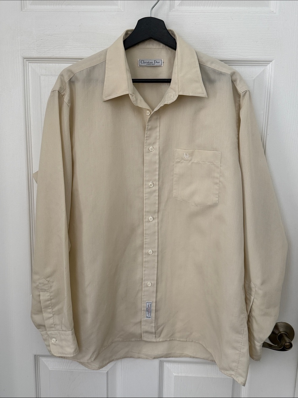 Christian Dior neutral collared button down shirt